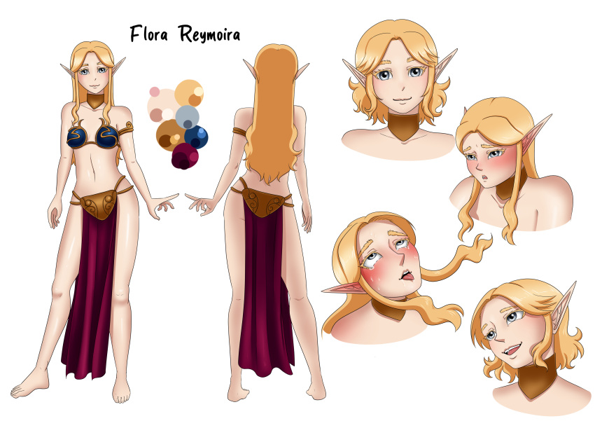 belly_dancer blonde_hair blue_eyes character_sheet dungeons_and_dragons elf pointy_ears sexy