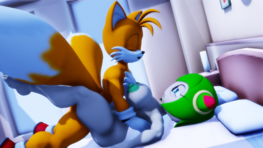 1boy 1girl 3d 3d_(artwork) alien alien_girl anthro areola areolae bed bedroom breasts canon_couple cosmo_the_seedrian female fox furry green_areola green_nipples huge_breasts interspecies male male/female mikumikudance miles_"tails"_prower missionary missionary_position mmd nipples nude on_bed plant plant_girl sahanovazamat seedrian sega sex sideboob sonic_(series) sonic_the_hedgehog_(series) sonic_x straight tagme vaginal vaginal_penetration