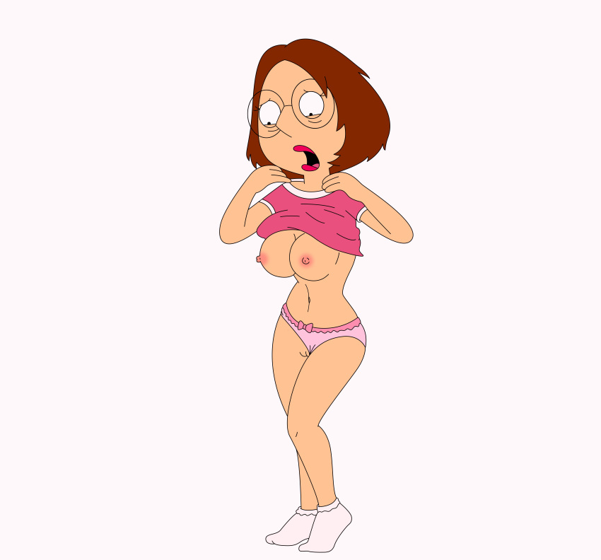 breasts erect_nipples family_guy glasses meg_griffin panties_aside shaved_pussy thighs