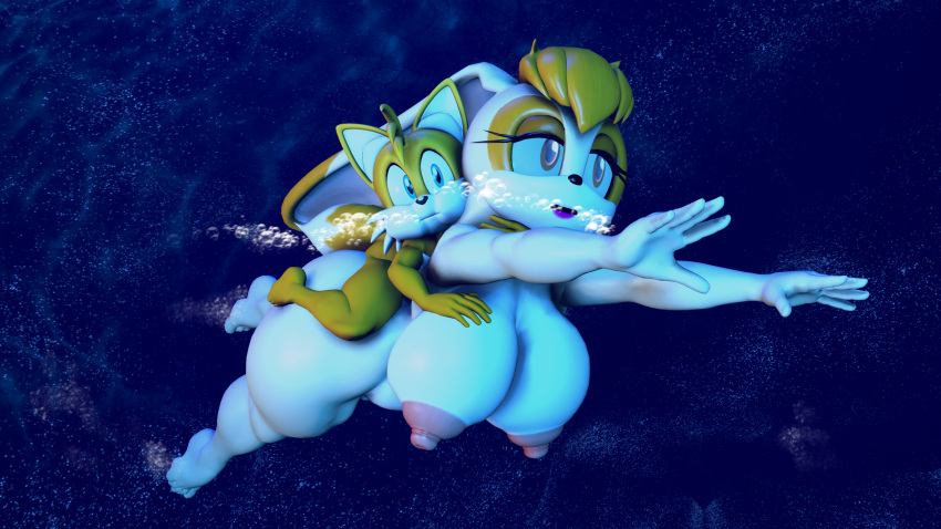 16:9 1boy 1girl 1girl 3d_(artwork) air_bubble anthro barefoot big_breasts breasts canid canine cave curvy_figure daemont92 digital_media_(artwork) duo feet fox freediving furry high_res holding_breath lagomorph leporid male male/female mammal mature_female miles_"tails"_prower milf milf nipples nude parent puffed_cheeks rabbit riding_on_back sega skinny_dipping sonic_the_hedgehog_(series) source_filmmaker swimming thick_thighs underwater vanilla_the_rabbit voluptuous water wide_hips widescreen