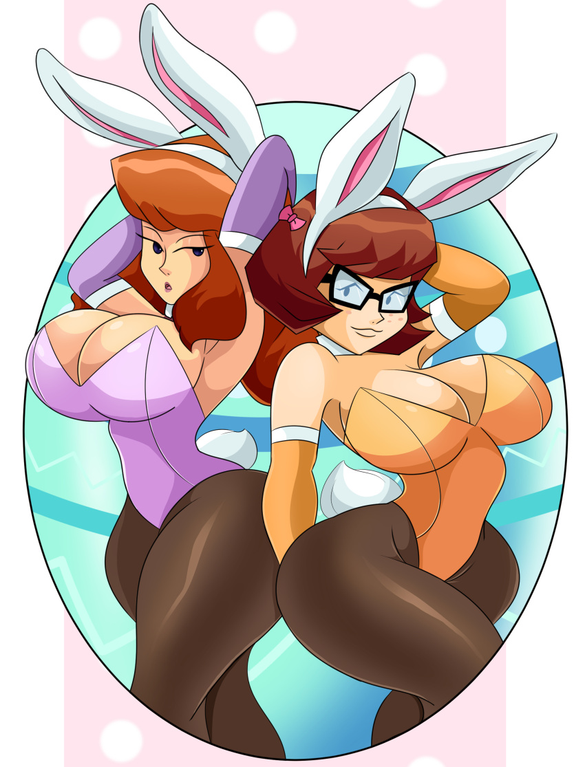 2_girls :3 ass ass_to_ass big_ass big_breasts bimbo brown_hair bubble_ass bubble_butt bunny_ears bunny_girl bunnysuit curvy daphne_blake easter_egg fat_ass female_only freckles glasses hanna-barbera huge_ass huge_breasts large_ass long_hair pantyhose red_hair scooby-doo seductive seductive_look seductive_smile sexy sexy_armpits sexy_ass sexy_body sexy_breasts sexy_pose short_hair sonson-sensei teen thick_ass thick_thighs velma_dinkley warner_brothers