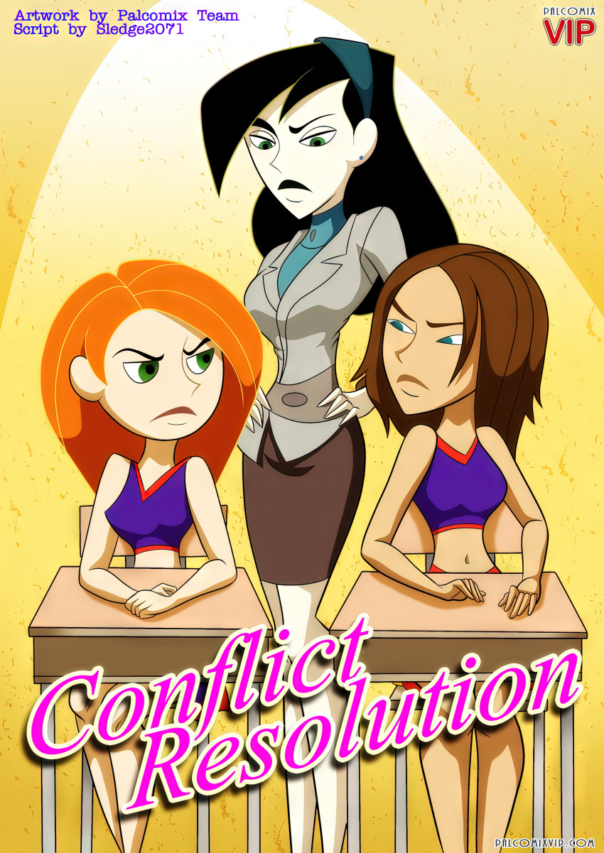 bbmbbf bonnie_rockwaller comic conflict_resolution cover_page kim_possible kimberly_ann_possible palcomix shego toon.wtf
