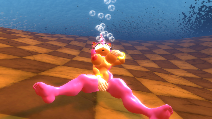 1girl 3d amy_rose anthro boob_grab breasts drowning feet fingering furry hedgehog masturbation naked_female nipple nude nude_female open_mouth sega sonic_the_hedgehog_(series) source_filmmaker tailscookie underwater