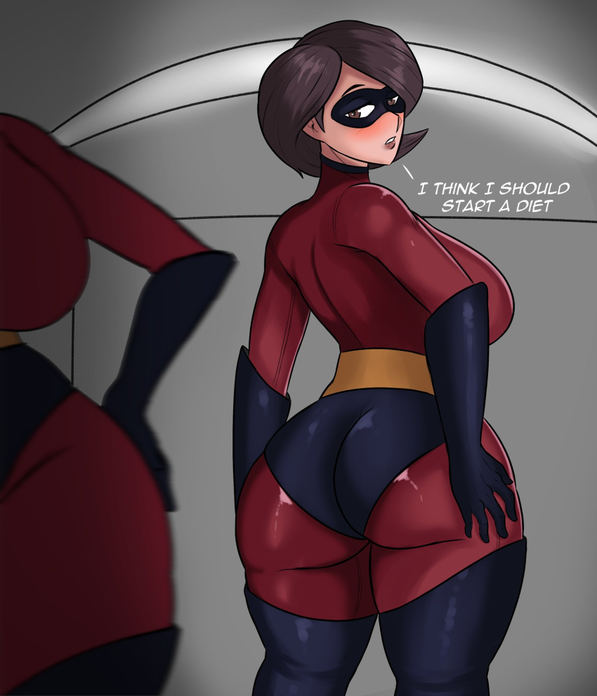 1girl ass ass_focus ass_grab big_ass big_breasts big_butt breasts bubble_ass bubble_butt canonical_scene cartoon_milf clothed clothed_female clothing dat_ass disney domino_mask elastigirl elastigirl_ass_redraw escriba fat_ass female female_focus female_only fully_clothed fully_clothed_female helen's_ass_check helen_parr high_res light-skinned_female light_skin mask mature mature_female milf mirror pixar sexy sexy_ass sexy_body sexy_breasts sexy_pose short_hair solo solo_female solo_focus straight_hair tagme the_incredibles thick_ass thick_thighs wide_hips