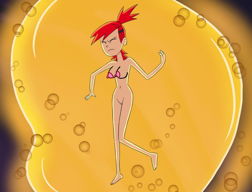 breasts bubble cartoon_network closed_eyes closed_mouth drowning earrings eyebrows eyelashes feet foster's_home_for_imaginary_friends frankie_foster navel nipples older older_female pussy red_hair young_adult young_adult_female young_adult_woman