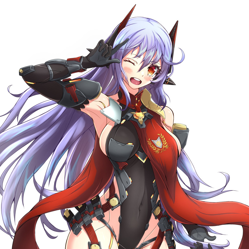 1girl absurd_res alluring android big_breasts blush_stickers high_res joints leotard long_hair mechabare nintendo nithros one_eye_closed open_mouth poppi_(xenoblade) poppi_qtpi_(xenoblade) purple_hair robot_ears robot_joints scarf xenoblade_(series) xenoblade_chronicles_2