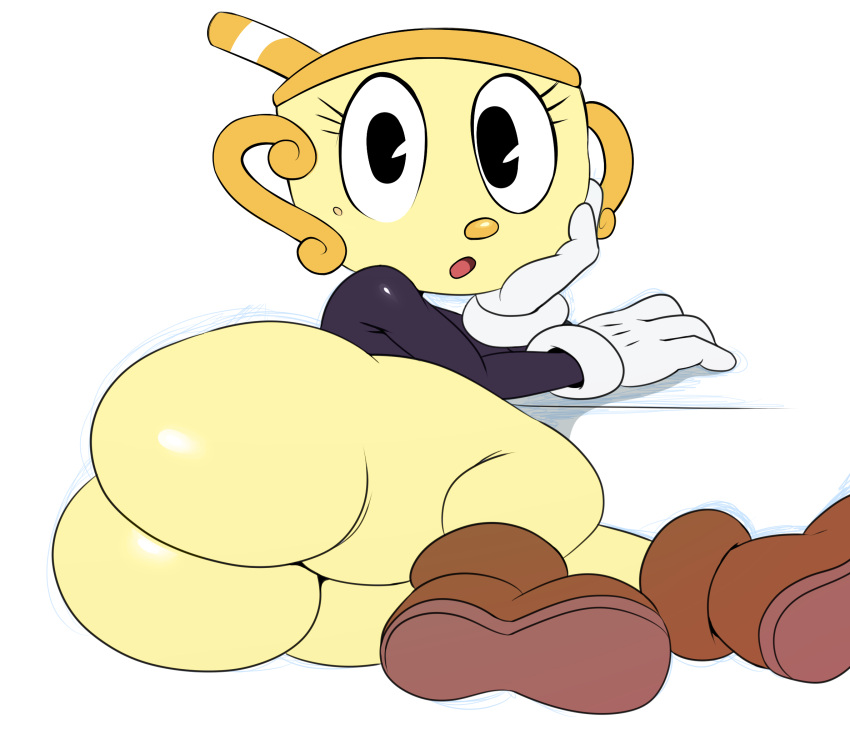 1girl ass bottomless cuphead_(game) dat_ass huge_ass ms._chalice sssonic2 tagme