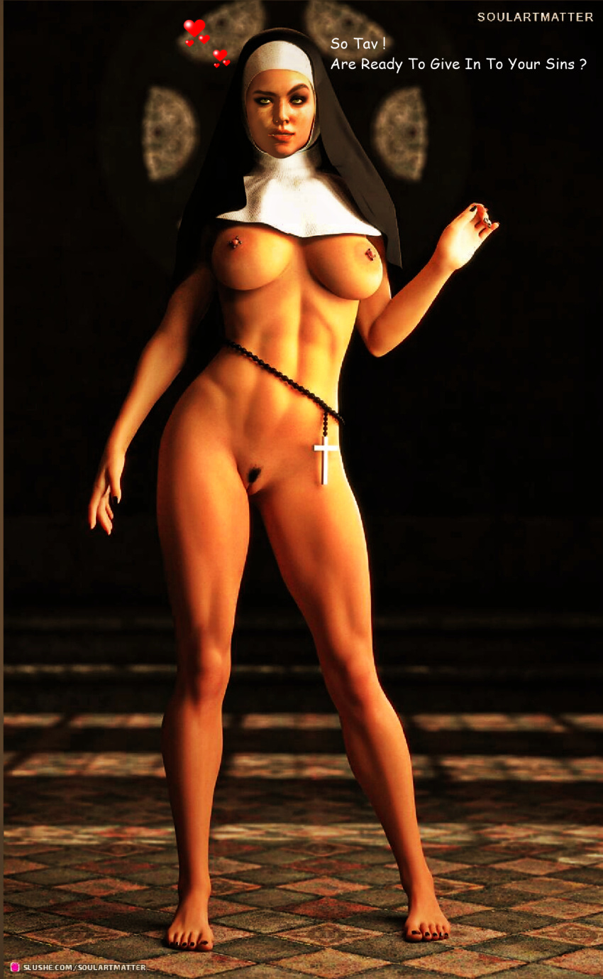 1girl 3d abs areola athletic athletic_female baldur's_gate baldur's_gate_3 barefeet barefoot black_fingernails black_pubic_hair black_toenails brown_body brown_nipples brown_skin church church_interior church_woman cross cyberbrian360 dungeons_and_dragons edit edited english_dialogue english_text erect_nipples eye_contact eyebrows eyelashes eyeliner eyes eyeshadow eyewear feet female_focus female_only female_pubic_hair female_solo forgotten_realms games hearts hips human indoor_nudity indoors inside legs lips lipstick looking_at_viewer medium_breasts mouth mouth_open naked_female nude nude_female nun open_mouth posing posing_nude pubic_hair pussy pussy_hair pussy_lips red_lips red_lipstick render rendered shadowheart soles solo_female solo_focus soulartmatter standing standing_up stone_floor talking talking_to_viewer tease teasing teasing_viewer teeth teeth_showing thighs third-party_edit tiles toe_nails toes video_games waist waist_belt windows xnalara xps