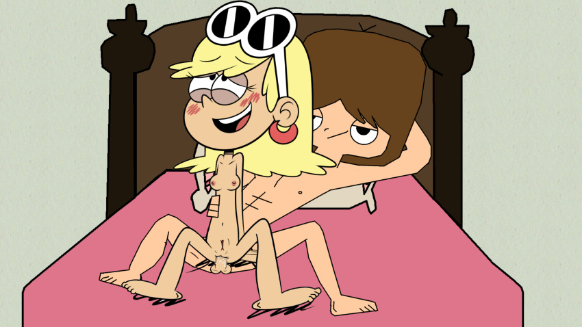 1boy 1girl aged_up bed bouncing cartoon_network crossover foster's_home_for_imaginary_friends jose101 laid_back leni_loud mac_(fhfif) nickelodeon nude older penis pussy reverse_cowgirl_position sex the_loud_house