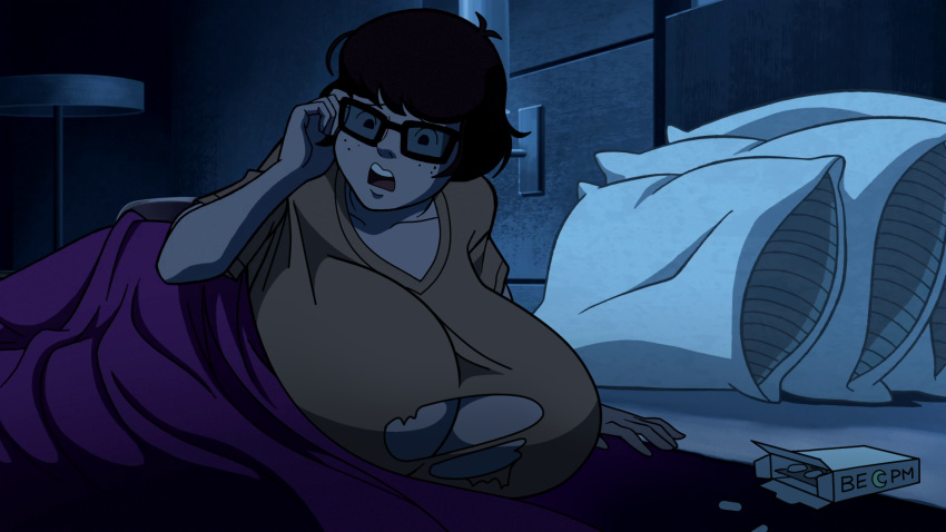 breast_expansion brown_hair gigantic_ass glasses photoshop scooby-doo tearing_clothes velma_dinkley woot