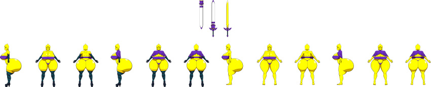 ale-mangekyo ale-mangekyo_(artist) ass big_ass big_breasts breasts cleavage commission dat_ass female fi gold_eyes gold_skin scabbard skyward_sword solo sword the_legend_of_zelda weapon
