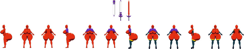 ale-mangekyo ale-mangekyo_(artist) areolae ass big_ass big_breasts breasts commission dat_ass female fi nipples nude pussy red_eyes red_skin scabbard skyward_sword solo sword the_legend_of_zelda weapon