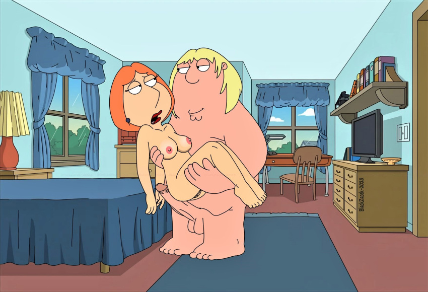 ass blackzacek breasts chris_griffin erect_nipples erection family_guy huge_penis incest lois_griffin nude shaved_pussy thighs