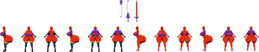 ale-mangekyo ale-mangekyo_(artist) ass big_ass big_breasts breasts cleavage commission dat_ass female fi red_eyes red_skin scabbard skyward_sword solo sword the_legend_of_zelda weapon