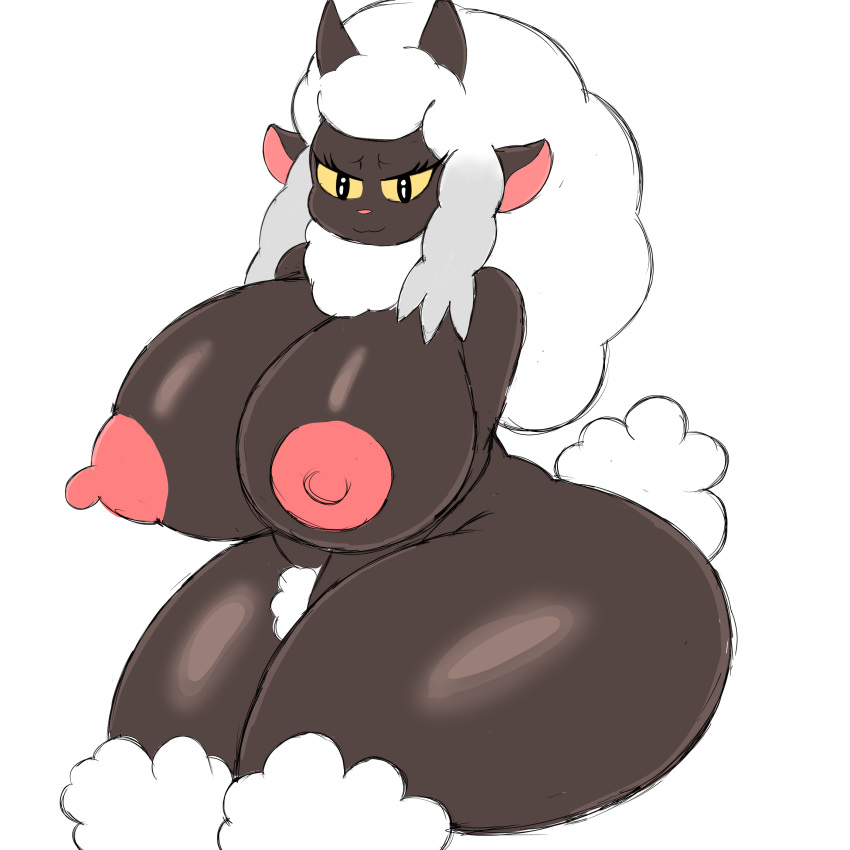 1:1 1girl 2019 anthro anthrofied ass big_ass big_breasts bovid breasts caprine fur high_res huge_ass huge_breasts hyper hyper_butt itisjoidok looking_at_viewer mammal nintendo nipples pok&eacute;mon pok&eacute;mon_(species) pokemon simple_background smile thick_thighs video_games white_background wide_hips wooloo