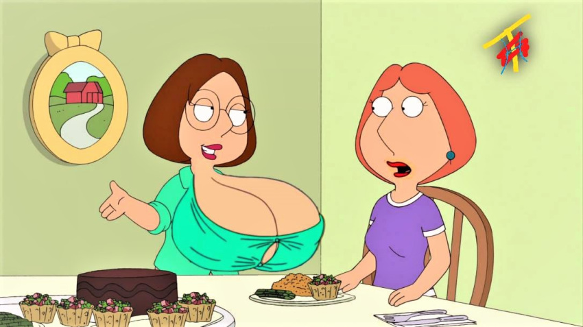family_guy glasses huge_breasts lois_griffin meg_griffin