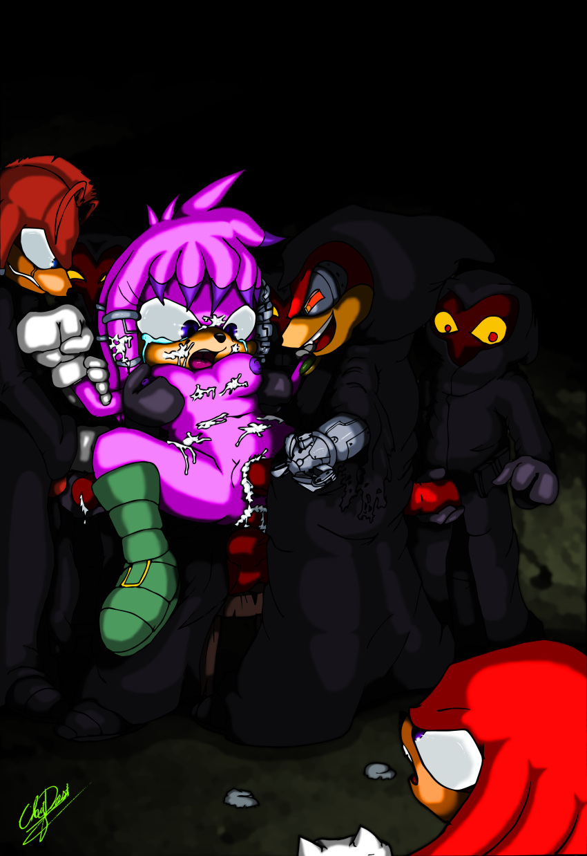 claydust crying cum_drip cum_in_pussy cybernetics dark_legion evil_smile fondling_breasts forced gangbang group_sex holding_penis julie-su knuckles_the_echidna kragok_the_echidna penetration penis_out rape rykor_the_echidna sonic_(series) sonic_the_hedgehog_(series) tears
