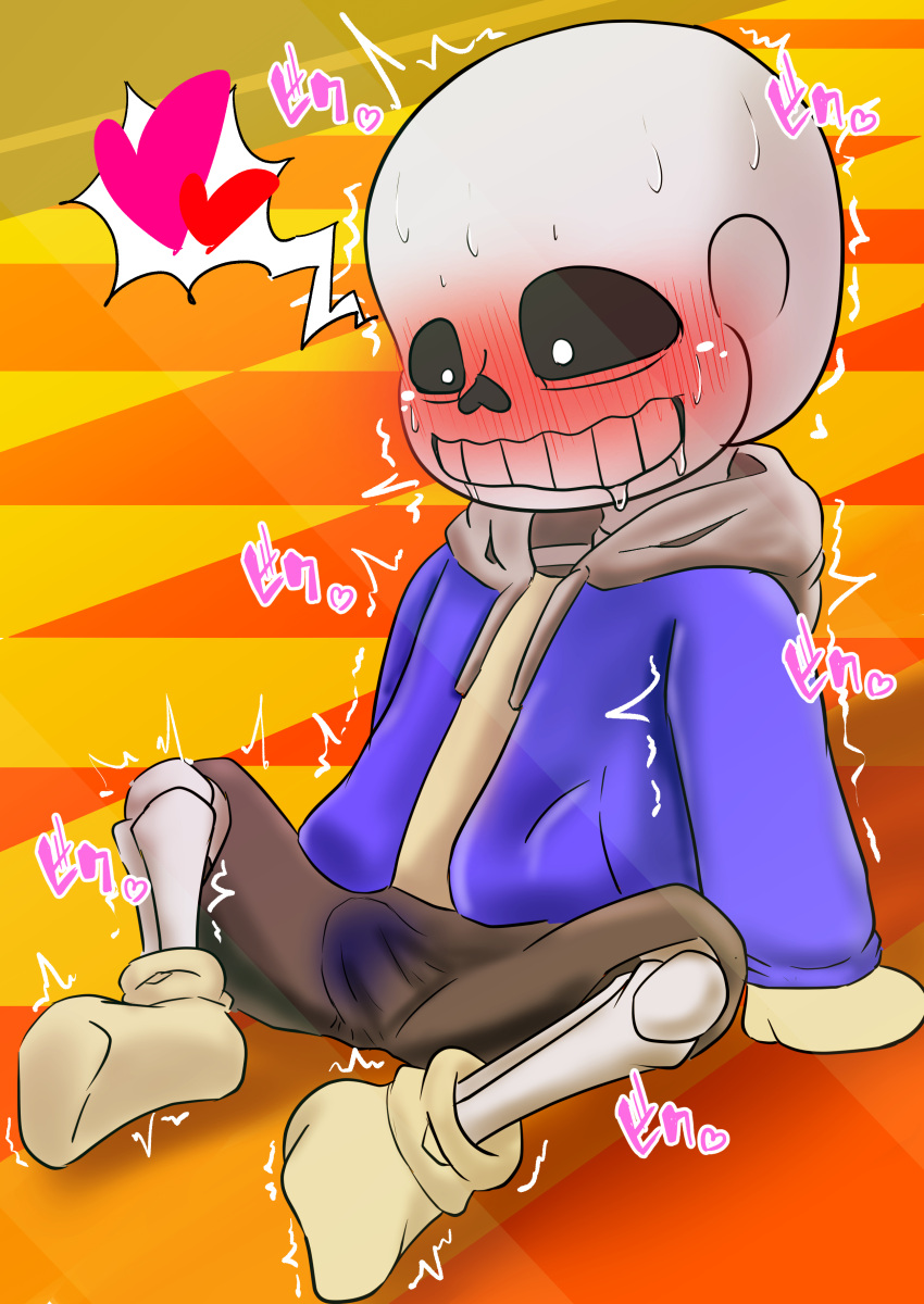 1boy 2020s 2023 2d 2d_(artwork) alternate_version_available animated_skeleton arm_support blue_hoodie blue_jacket blush boner boner_in_pants clothed clothed_male digital_media_(artwork) erection erection_under_clothes floor fully_clothed fully_clothed_male hooded_jacket hoodie jacket japanese_text large_filesize legs_apart legs_spread looking_down male male_only monster pixiv_id_1724049 sans sans_(undertale) sequence sequential sitting sitting_on_floor skeleton solo solo_male spoken_heart sweat tears text undead undertale undertale_(series) video_games