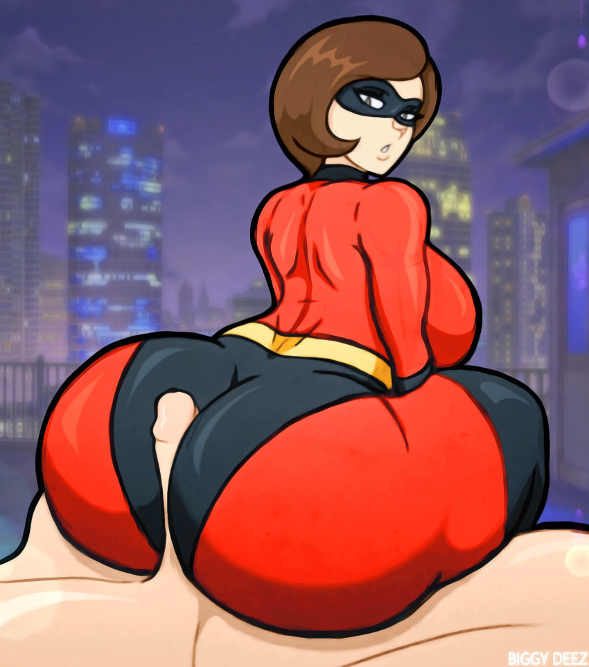 1boy 1girl ass big_ass big_breasts biggy_deez bodysuit bottom_heavy breasts brown_hair bubble_butt buttjob cartoon_milf city city_background clothed_female clothed_female_nude_male covered_buttjob dat_ass disney domino_mask dumptruck_ass erection fat_ass gloves helen_parr hips huge_ass light-skinned_female light-skinned_male light_skin lips looking_back lying lying_on_back male male/female mask massive_ass milf nude nude_male on_back penis pixar pixar_milf sex sexy sexy_ass sitting_on_lap sitting_on_person smelly_ass stockings superhero_costume superheroine the_incredibles thick_ass thick_thighs thighs wide_hips