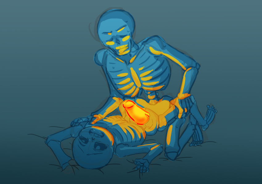 2010s 2017 2boys 2d 2d_(artwork) animated_skeleton big_penis bottom_sans brother brother/brother brother_penetrating_brother brothers completely_nude digital_media_(artwork) duo ectopenis fontcest from_front_position glowing glowing_penis grabbing_leg grabbing_sheets gripping_sheets incest male male/male male_only male_penetrating missionary missionary_position monster nude orange_penis papyrus papyrus_(undertale) papysans penetration penis sans sans_(undertale) seme_papyrus sex sheet_grab simple_background sinncognito skeleton tears tongue_out top_papyrus uke_sans undead undertale undertale_(series) video_game_character video_games yaoi
