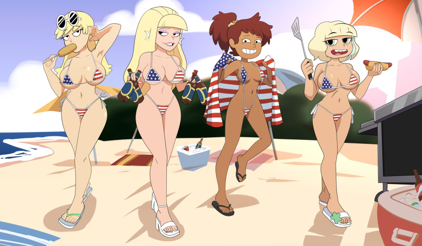 4th_of_july american_flag_bikini amphibia anne_boonchuy beach bikini deadinside97 female_only gravity_falls jackie_lynn_thomas leni_loud pacifica_northwest star_vs_the_forces_of_evil tagme teen the_loud_house young_adult