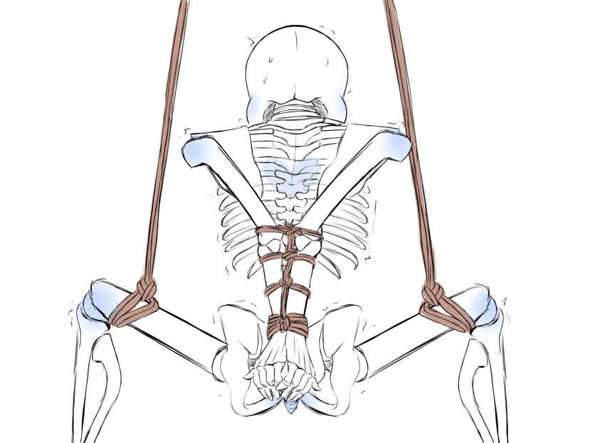 1boy 2010s 2018 2d 2d_(artwork) animated_skeleton back_view bondage bottom_sans bound_arms bound_hands bound_legs bound_wrists completely_nude digital_media_(artwork) legs_apart legs_spread male male_only malesub monster nsfwgarbagedump nude nude_male pixiv_id_36285069 rope rope_bondage sans sans_(undertale) skeleton solo spread_legs submissive submissive_male sweat tied_arms tied_hands tied_legs tied_up uke_sans undead undertale undertale_(series) video_game_character video_games white_background