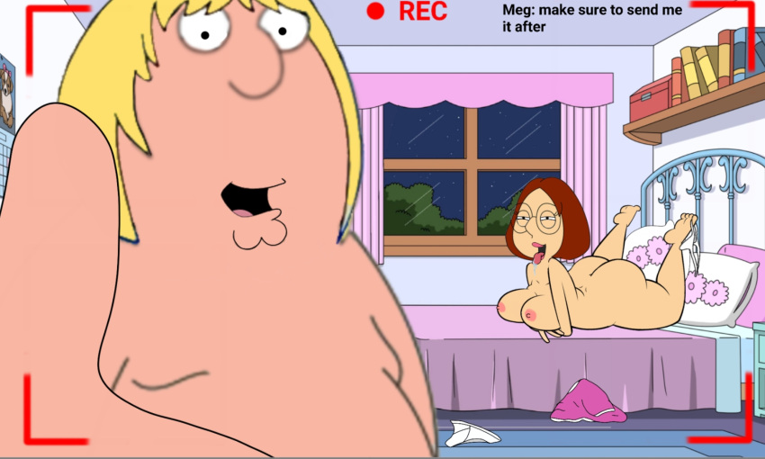 bedroom big_ass big_breasts brother_and_sister chris_griffin family_guy meg_griffin nude recording