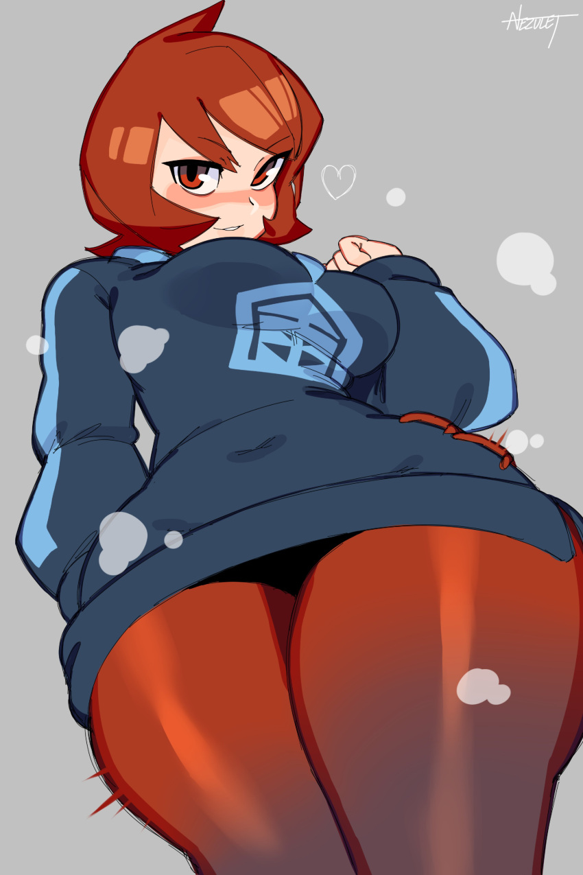 1girl 1girl 2022 arezu_(pokemon) artist_signature big_breasts blush breasts clothed clothed_female female_focus female_only high_res hips looking_at_viewer low-angle_view nezulet nintendo pokemon pokemon_legends:_arceus red_eyes red_hair red_tights short_hair simple_background solo_female solo_focus tagme teen thick_thighs thigh_focus thighs thunder_thighs tight_clothing tight_fit tights very_high_resolution video_game_character video_game_franchise wide_hips