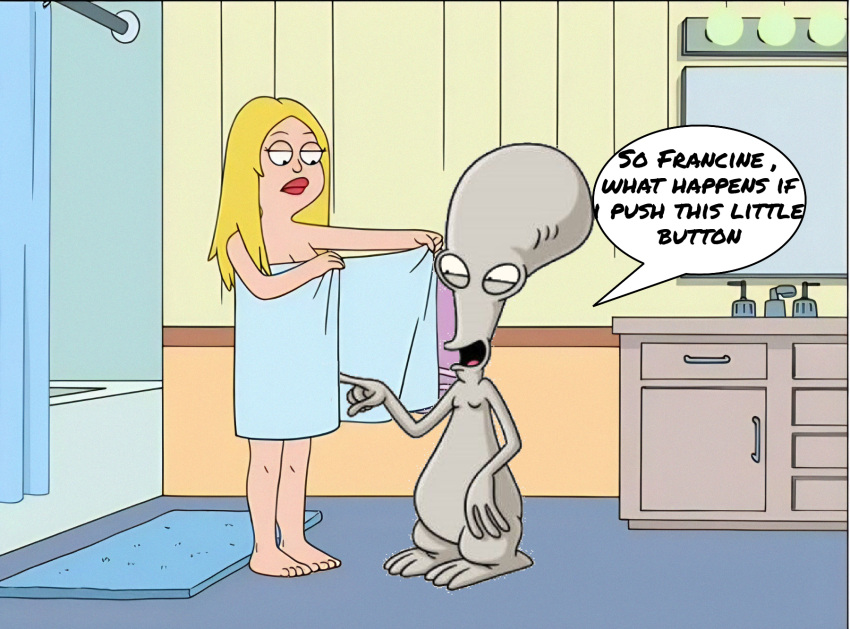 alien american_dad bathroom francine_smith nude_female roger_(american_dad)