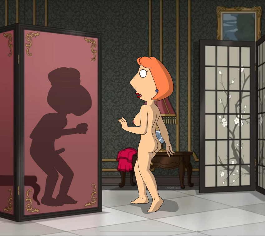 ass breasts erect_nipples erect_penis family_guy glenn_quagmire huge_penis lois_griffin nude shadow thighs