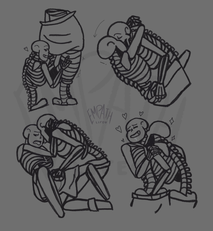 2020s 2022 2boys animated_skeleton arms_around_another arms_around_another's_neck artist_name biting biting_shoulder bottom_sans bottomwear brother brother/brother brother_and_brother brothers clothed clothing drooling duo ectotongue empath__life fontcest grey_background hand_in_pants hand_under_clothes hands_on_another's_chest hands_on_chest incest kissing making_out male male/male male_only monochrome monster pants papyrus papyrus_(undertale) papysans partially_clothed partially_nude saliva saliva_on_tongue saliva_trail sans sans_(undertale) seme_papyrus sequence sequential simple_background skeleton taking_off_clothes tel_a_friend tongue top_papyrus topless topless_male uke_sans undead undertale undertale_(series) undressing watermark yaoi