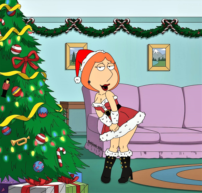 boots family_guy lois_griffin santa_costume thighs