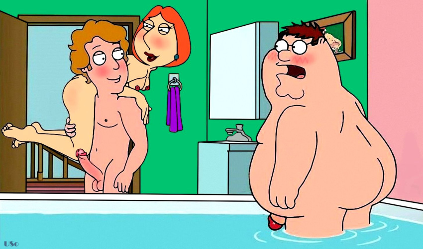 anthony_(family_guy) cartoon_milf cuckold family_guy lois_griffin peter_griffin puffy_pussy uso_(artist)