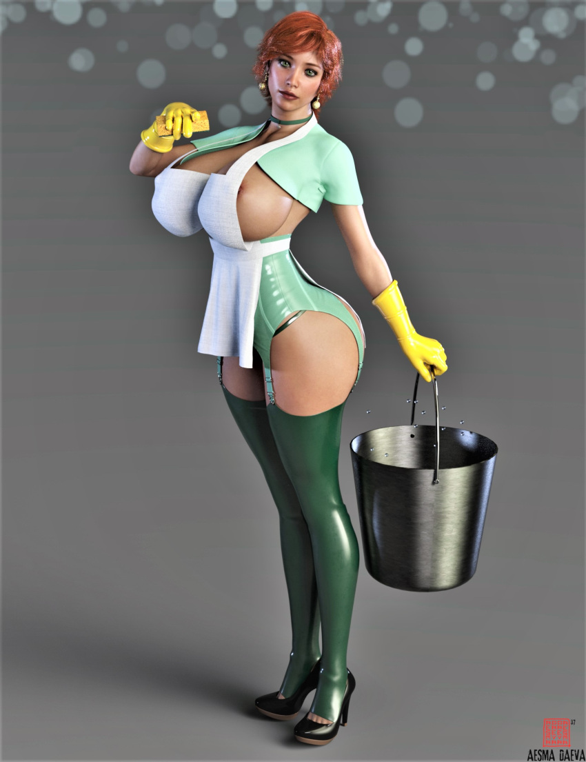 corset dexter's_laboratory dexter's_mom gloves huge_breasts stockings thighs