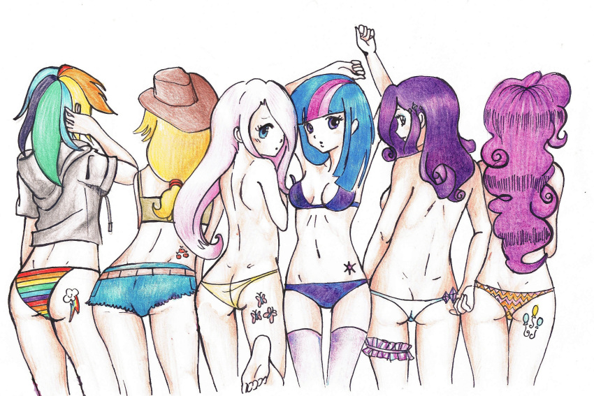 6_girls 6girls applejack applejack_(mlp) ass bra female female_only fluttershy fluttershy_(mlp) friendship_is_magic human humanized mostly_nude multiple_girls my_little_pony panties pinkie_pie pinkie_pie_(mlp) rainbow_dash rainbow_dash_(mlp) rarity rarity_(mlp) standing stockings thigh_band thigh_gap twilight_sparkle twilight_sparkle_(mlp) underwear unstableapocalypse white_background