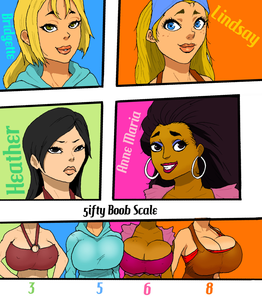 anne_maria_(tdi) asian asian_female bandanna big_breasts black_hair blonde_hair blue_eyes breasts bridgette_(tdi) cartoon_network cleavage clothes cowboy_boots heather_(tdi) hourglass_figure huge_breasts jay-marvel kerchief light-skinned_female lindsay_(tdi) long_blonde_hair long_hair striped_hair thick_ass thick_legs thick_thighs total_drama_island two_tone_hair wasp_waist
