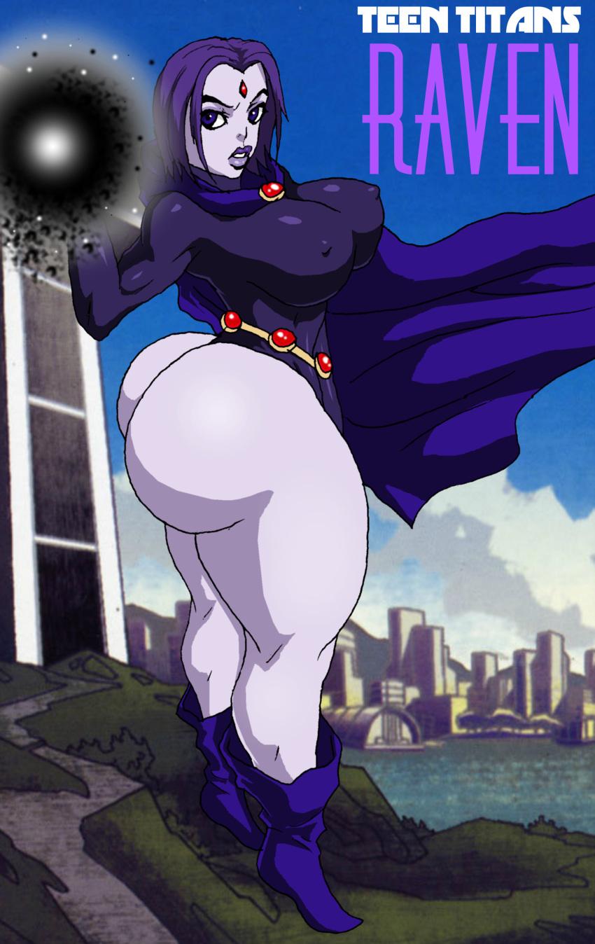 ass big_ass big_breasts breasts clothes dat_ass dc_comics dcau jay-marvel lips looking_at_viewer nipples raven_(dc) teen_titans wide_hips