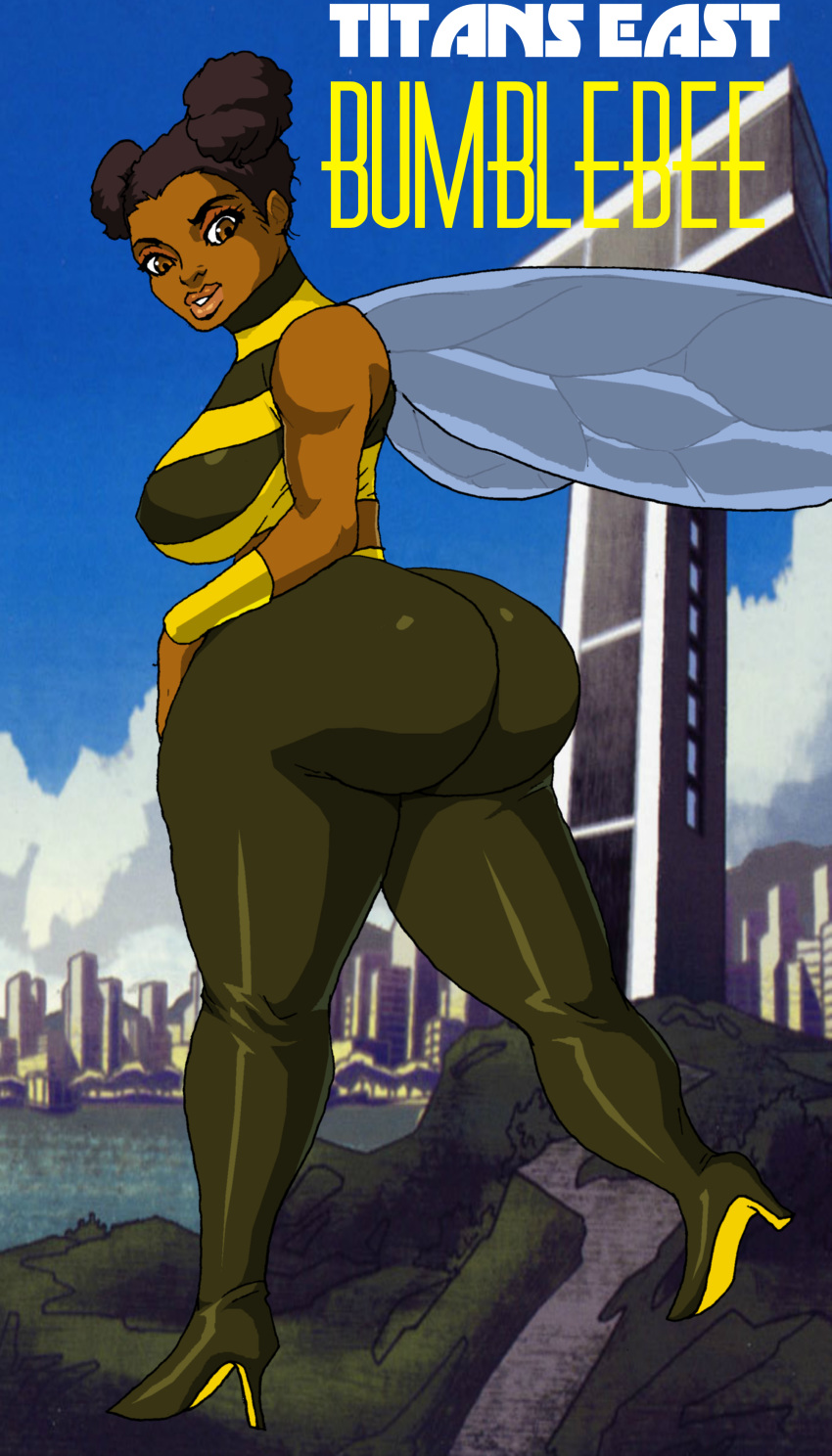 ass big_ass big_breasts breasts bumblebee clothes dat_ass dc dcau jay-marvel lips looking_at_viewer teen_titans wide_hips