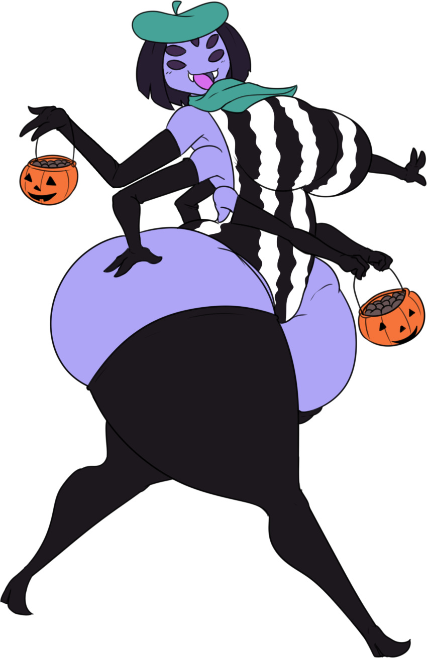 ass big_ass big_breasts breasts cosplay crossover halloween jack-o'-lantern james_and_the_giant_peach miss_spider owlizard