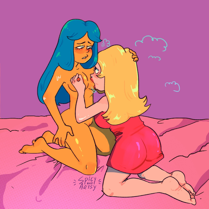 american_dad blue_hair francine_smith lewdshock marge_simpson the_simpsons yellow_skin
