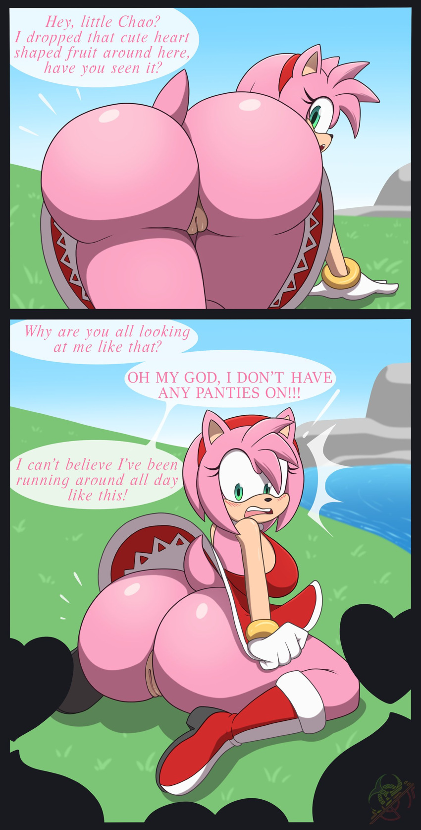 1girl 3others accidental_exposure all_fours amy_rose anthro ass big_ass boots bottomless bubble_ass bubble_butt chao_(sonic) dat_ass dress embarrassed english_text exposure female female_focus forgot_panties full_body furry hedgehog horny huge_ass imminent_sex implied_erect_penis implied_erection insanely_hot kneel large_ass no_panties no_underwear pussy roga14 sega sexy sexy_ass sexy_body sexy_breasts silhouette silhouetted_body skirt smelly_ass smelly_pussy sonic_adventure sonic_the_hedgehog_(series) text thick_ass thick_thighs upskirt wardrobe_malfunction wide_hips