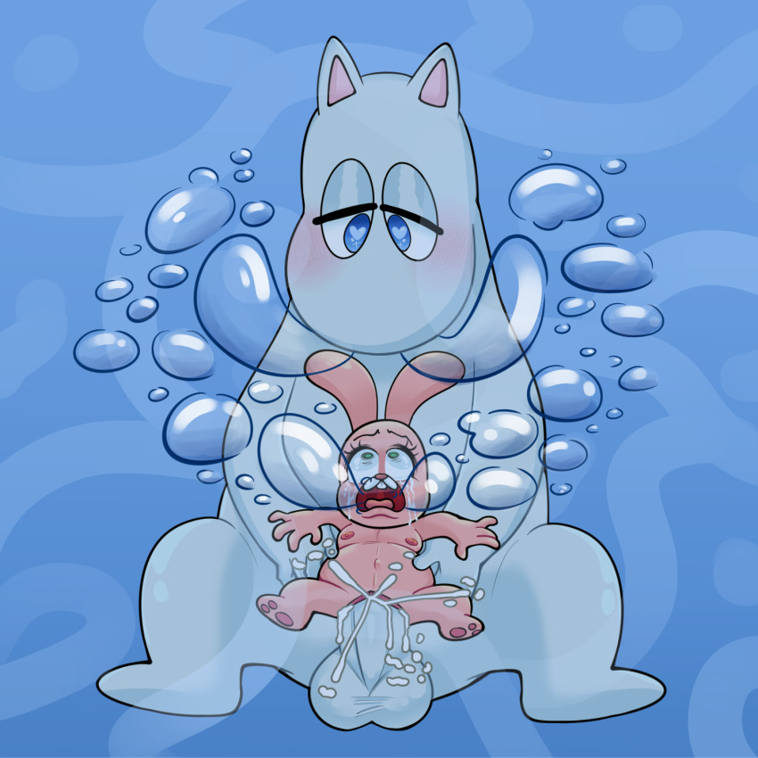 1boy 1girl anais_watterson big_penis bubbles bunny bunny_girl crossover cub cum_in_pussy drowning female furry imminent_death male moomintroll ninotrash size_difference tagme the_amazing_world_of_gumball the_moomins underwater underwater_sex