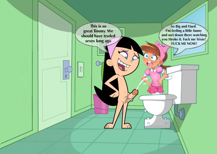 bathroom masturbation the_fairly_oddparents timantha_turner transgender trixie_tang
