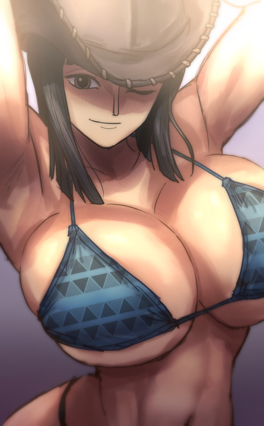 1girl big_breasts black_hair breasts didd_ley female_focus female_only long_hair mature mature_female nico_robin nipples one_piece solo_female solo_focus