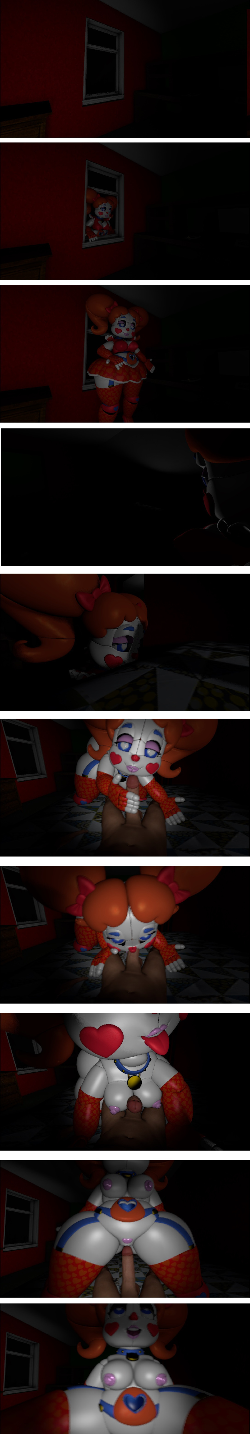 1boy 1boy1girl 1girl bedroom circus_baby comic five_nights_at_freddy's nude penis sex sexbot_circus_baby sister_location sneaking window