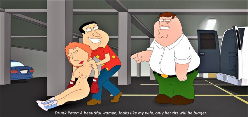 ass breasts erect_nipples family_guy glenn_quagmire lois_griffin nude peter_griffin thighs unconscious
