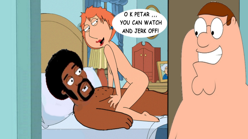 big_breasts cartoon_milf cheating_wife cuckold dark-skinned_male dark_skin family_guy interracial jerome_washington lois_griffin peter_griffin red_hair topless_(female)