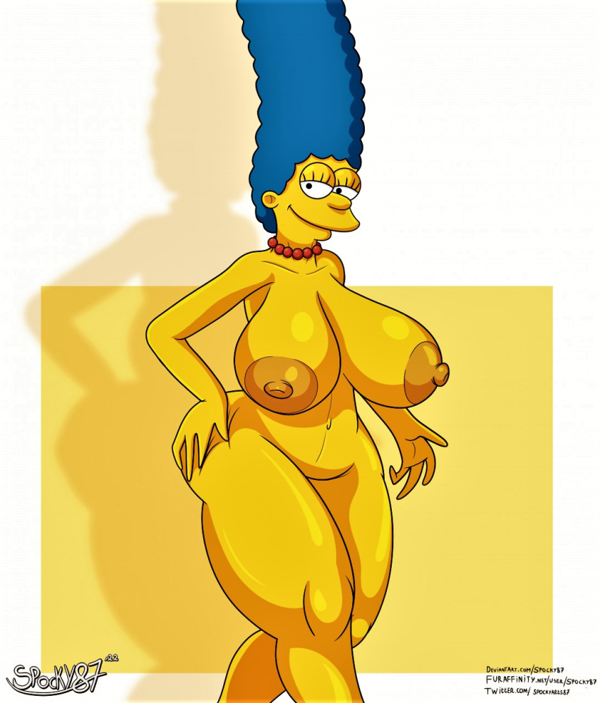 ass erect_nipples huge_breasts large_areolae marge_simpson the_simpsons thick_thighs