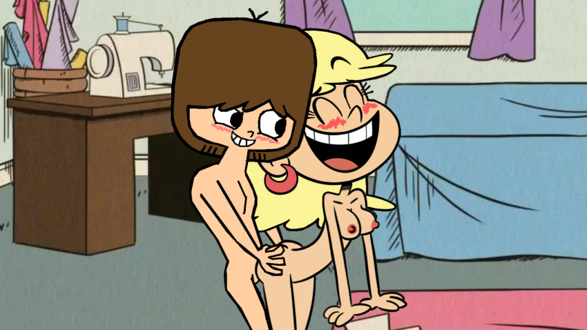 1boy 1girl aged_up bedroom cartoon_network crossover foster's_home_for_imaginary_friends jose101 leni_loud mac_(fhfif) nude older sex the_loud_house