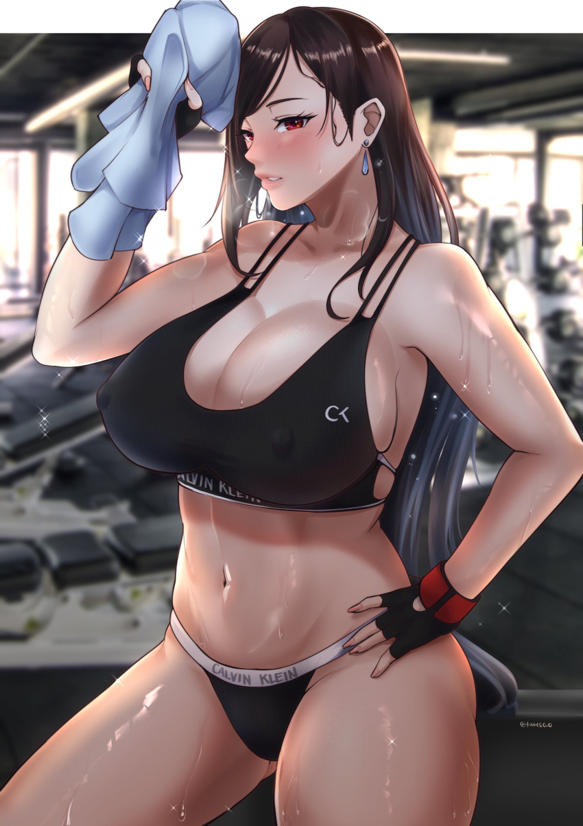 alluring athletic_female breasts female_abs final_fantasy final_fantasy_vii fit_female long_hair square_enix tagme tifa_lockhart tinnies video_game_character video_game_franchise